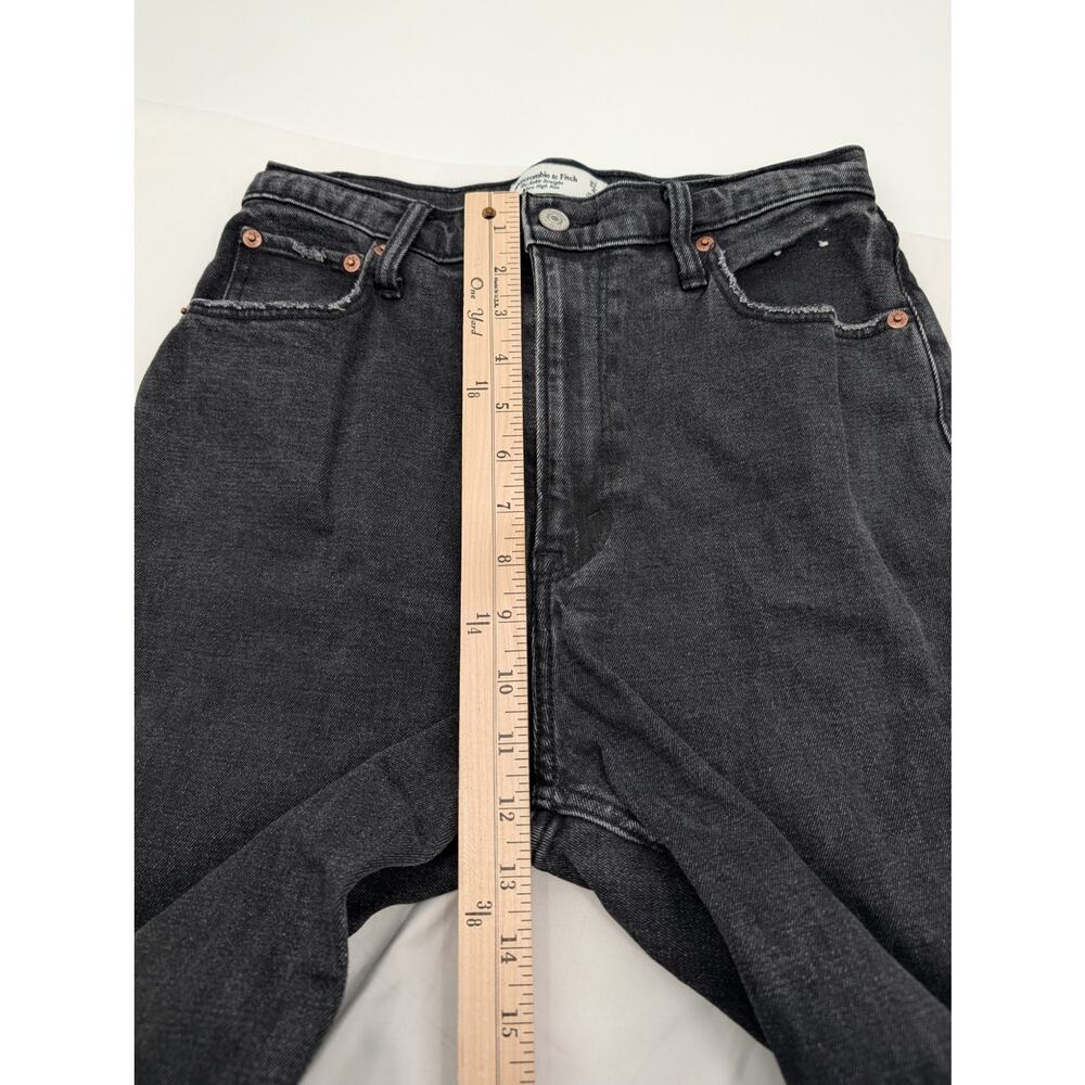 Abercrombie & Fitch The Ankle Straight Ultra High Rise Curve Love 27/4 Black - Picture 5 of 9